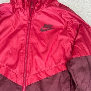Nike Redand Burgundy Colorblock Windbreaker